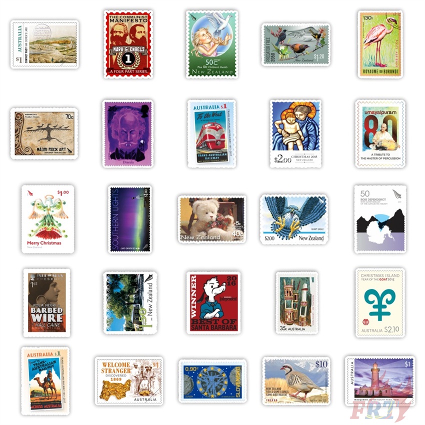 ❉ Retro Travel Stamp Series 02 Stickers ❉ 50Pcs/Set DIY Fashion Waterproof Decals Doodle Stickers