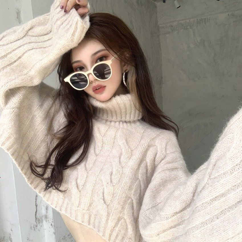 Áo Sweater Dệt Kim Dáng Ngắn Thời Trang Thu Đông Phong Cách Phương Tây