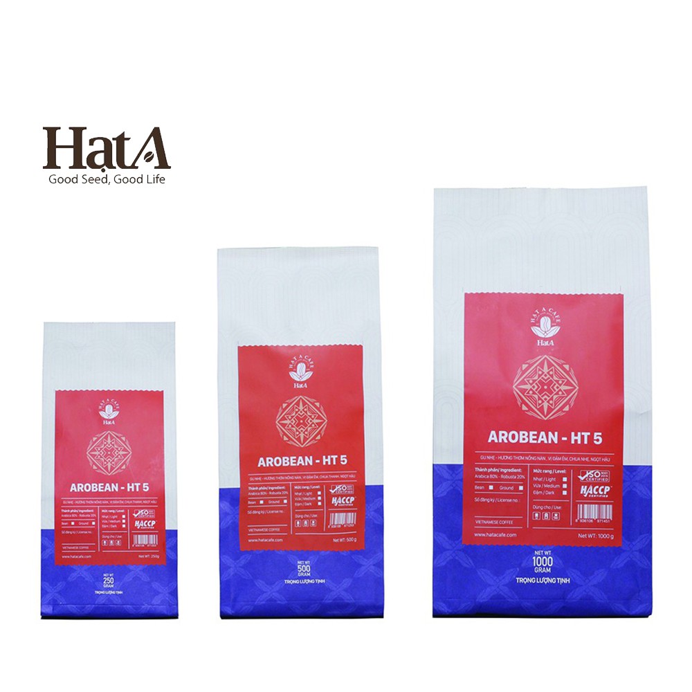 Cà phê pha máy Hạt A Cafe AROBEAN – HT5 gu nhẹ hương thơm nồng nàn, vị đậm êm, chua thanh, ngọt hậu 250g/500g/1000g