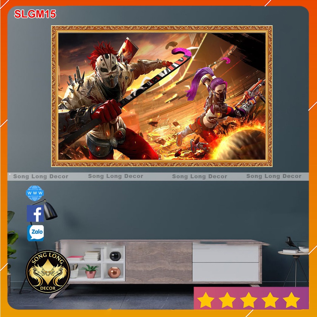 Tranh Dán Tường Gaming Free Fire -SLGM15- Tranh 3d Cho Game Thủ - Song Long Decor