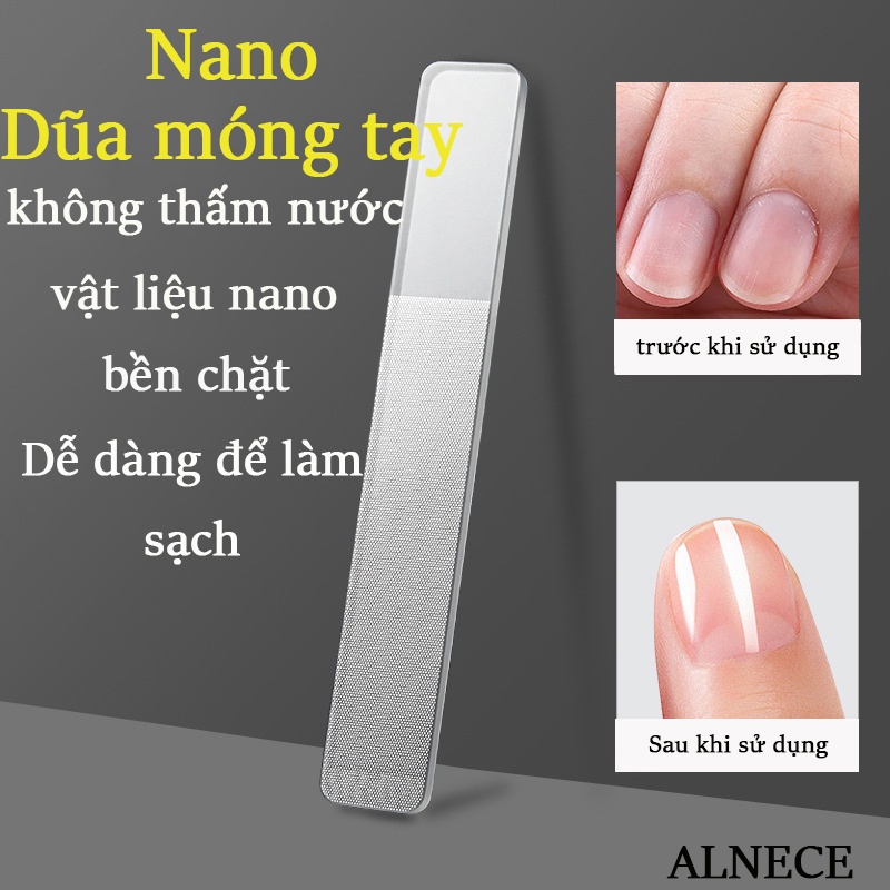 ALNECE Nano Glass Nail File Chăm sóc móng tay Công cụ nghệ thuật làm móng Dải đánh bóng Không thấm nước và bền