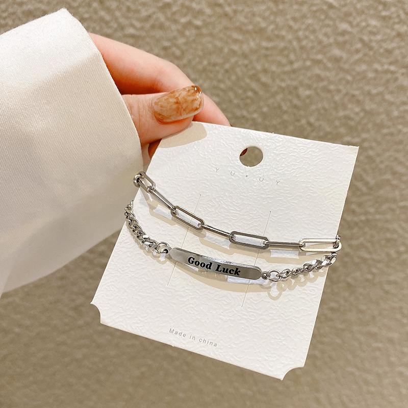 Vòng đeo tay thép titan thiết kế cá tính thời trang theo xu hướng trẻ trung