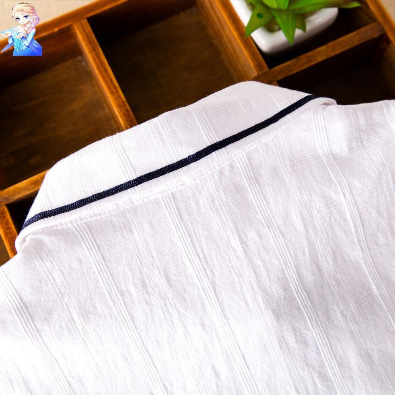 Áo Sơ Mi Trắng Tay Ngắn 2022 Thời Trang Hàn Quốc Cho Bé Gái