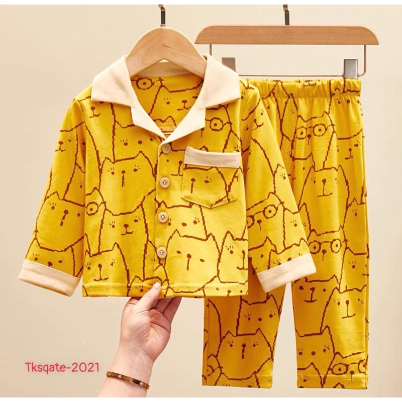 Bộ pyjama ,bộ ngủ dài tay  vải tơ mềm mát cho bé trai bé gái(10-23kg)