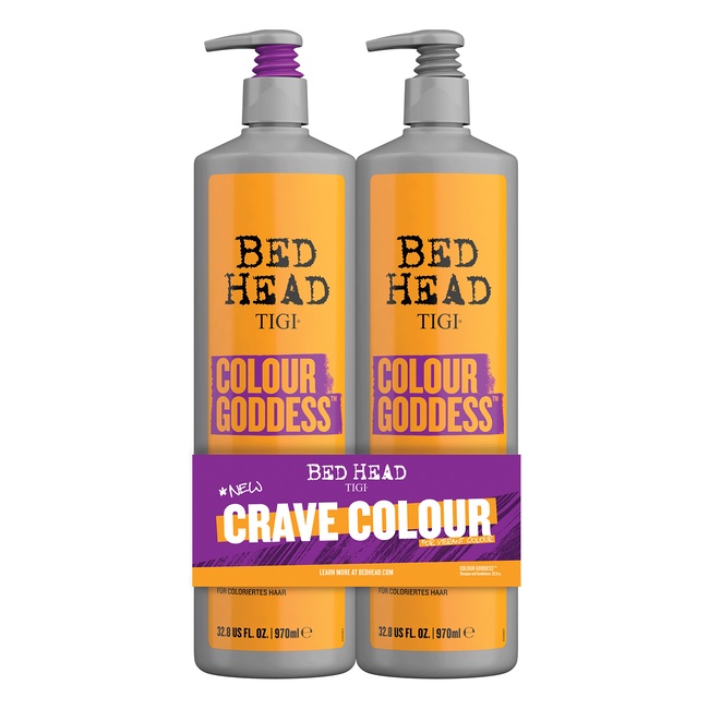 Dầu gội xả nữ chúa màu nhuộm Tigi Bed Head Colour Goddess Oil Infused 970mlx2 ( New 2021 )