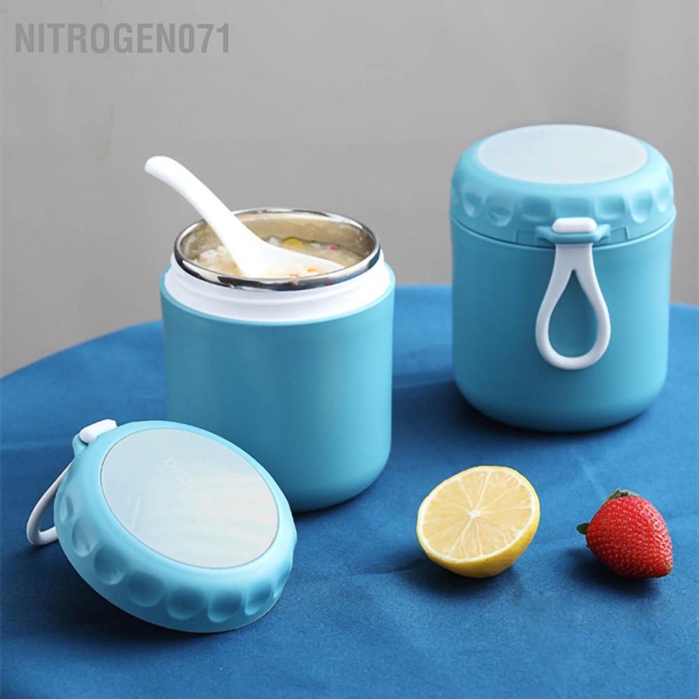 Nitrogen071 Chén súp nhiệt bằng thép không gỉ Hệ thống sưởi lò vi sóng với nắp niêm phong Hộp đựng thức ăn nóng cho nhân viên văn phòng