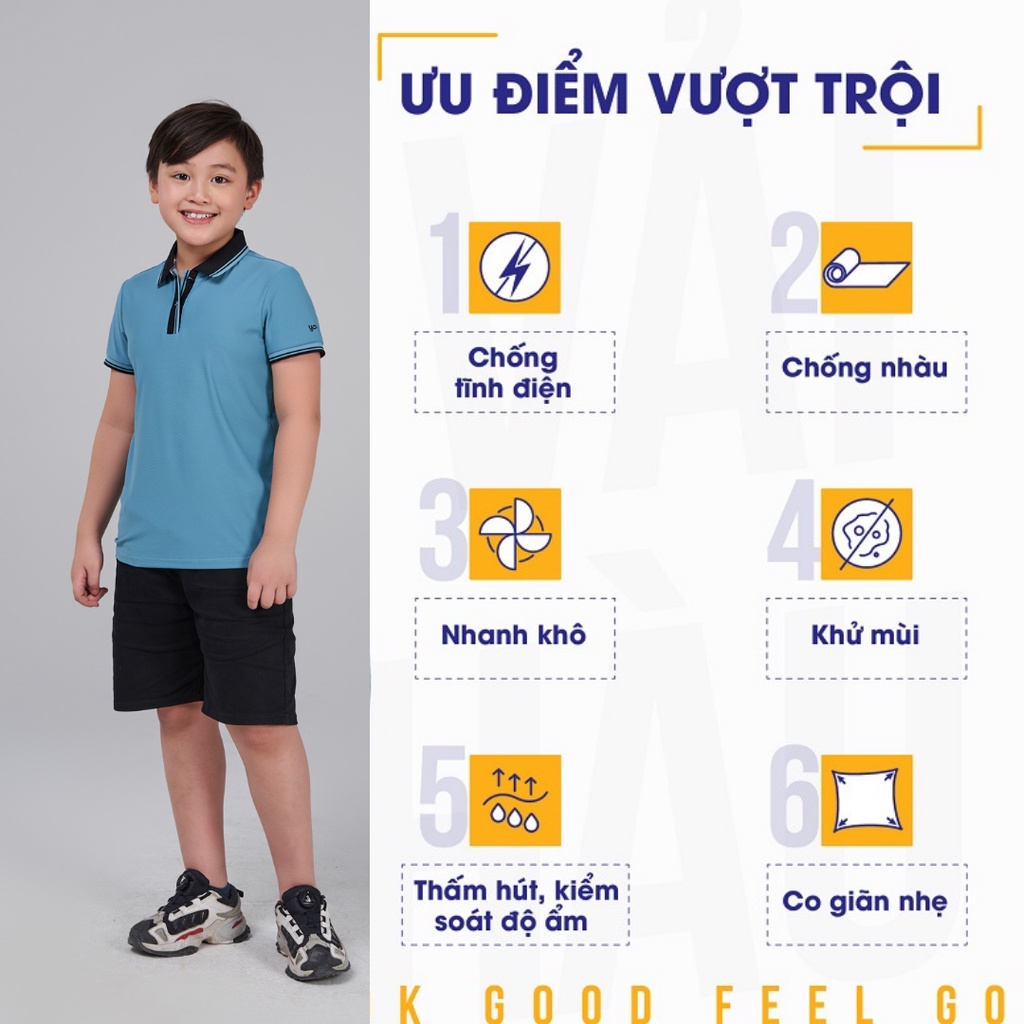 Áo polo Yody cho bé cổ bẻ phối màu tay cộc xuất xịn siêu thoáng mát APK5001