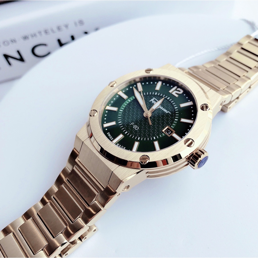 Đồng hồ nam Salvatore Ferragamo F80 xanh lục bảo chính hãng tại 1959watchluxury