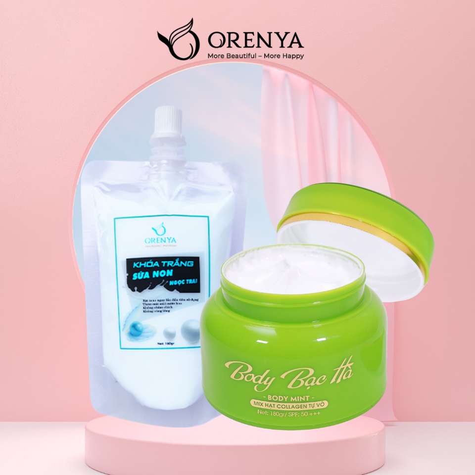 Khóa trắng sữa non ngọc trai 160GR - Kem body dưỡng thể giúp dưỡng da trắng sáng