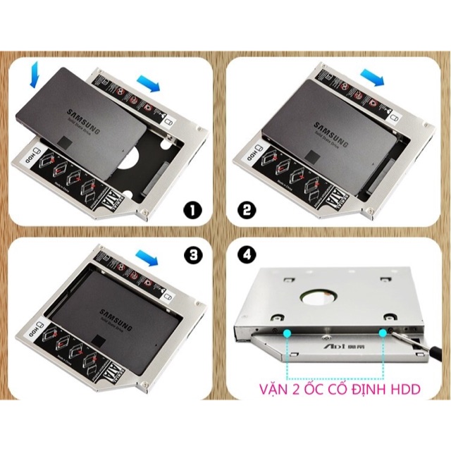 Khe DVD laptop thành HDD thứ 2, Caddy Bay gắn thêm ổ cứng cho Laptop