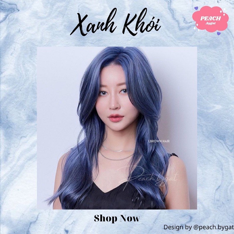 Thuốc nhuộm XANH DƯƠNG KHÓI “IG:peach.bygat, peach.bygat,peach.bygat” | BigBuy360 - bigbuy360.vn