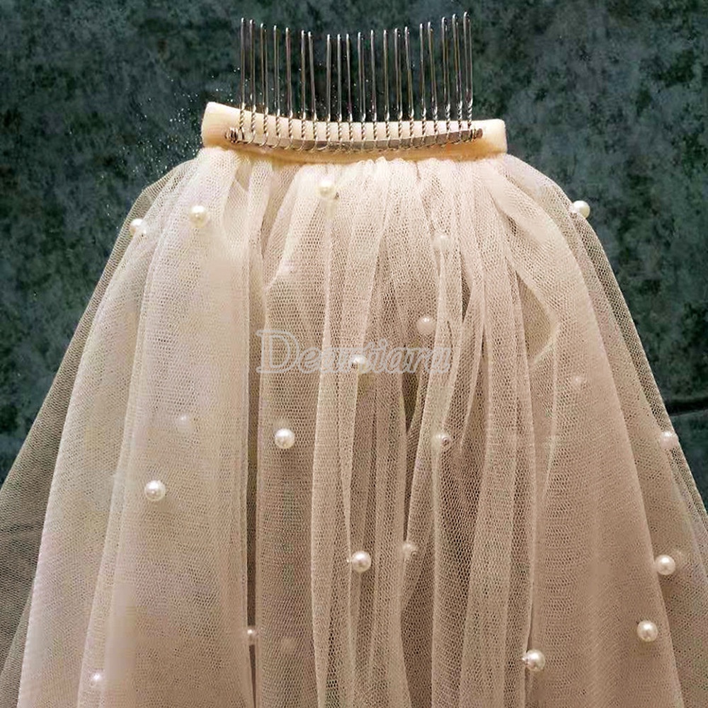 Mạng Che Mặt Cô Dâu Đính Hạt Ngọc Trai