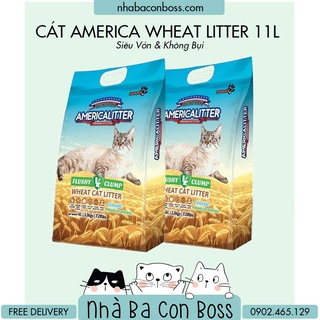 Combo 1 tải gồm 2 bao cát lúa mạch America Wheat Litter 11L