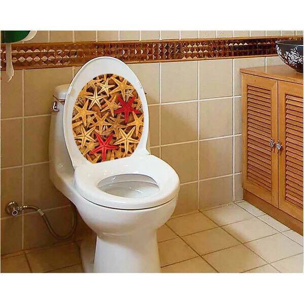 Decal trang trí toilet - Sao biển xinh 3D
