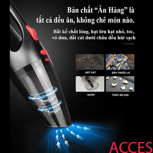 Máy hút bụi ô tô Máy hút bụi mini cầm tay pin sạc không dây và có dây Tặng kèm 5 phụ kiện bảo hành 1 đổi 1