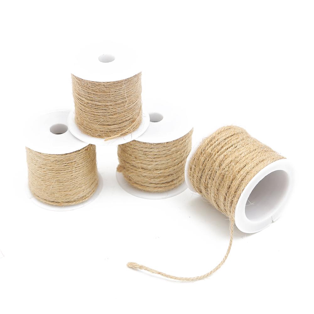 Cuộn dây gai dầu dài 5-15m dùng cho làm đồ thủ công trang trí đa chức năng