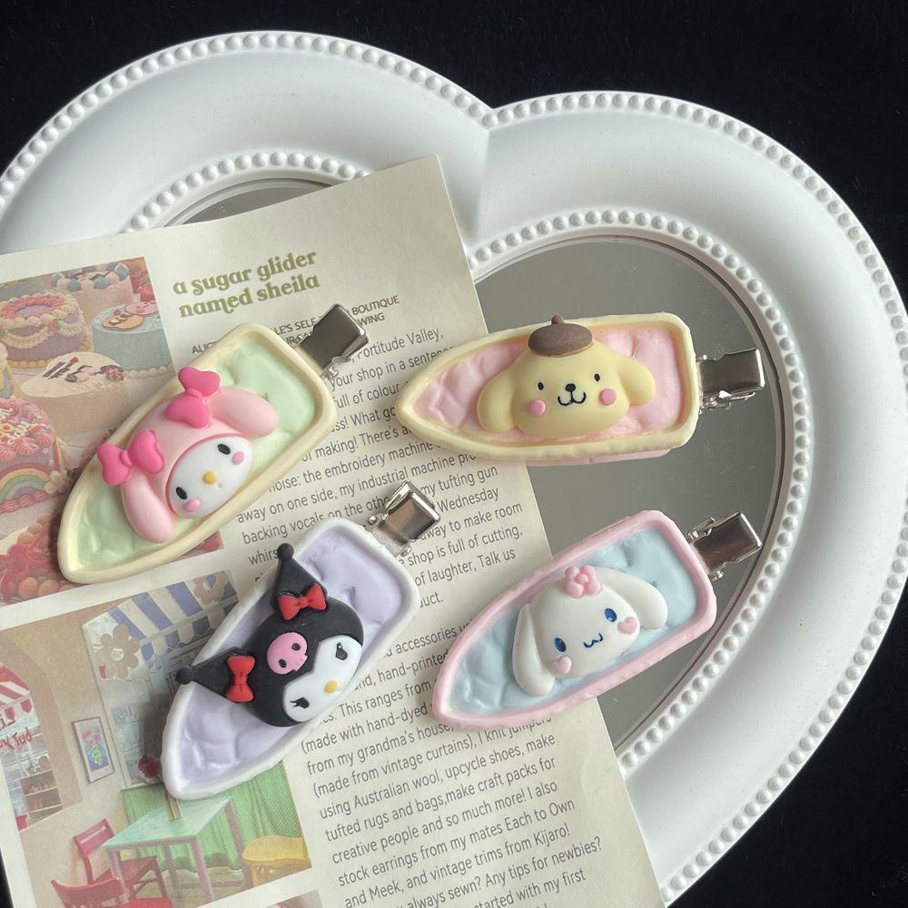 IVORY Kẹp Tóc Nhựa Hình Chú Vịt Hoạt Hình Phong Cách Retro Ngọt Ngào Cho Nữ