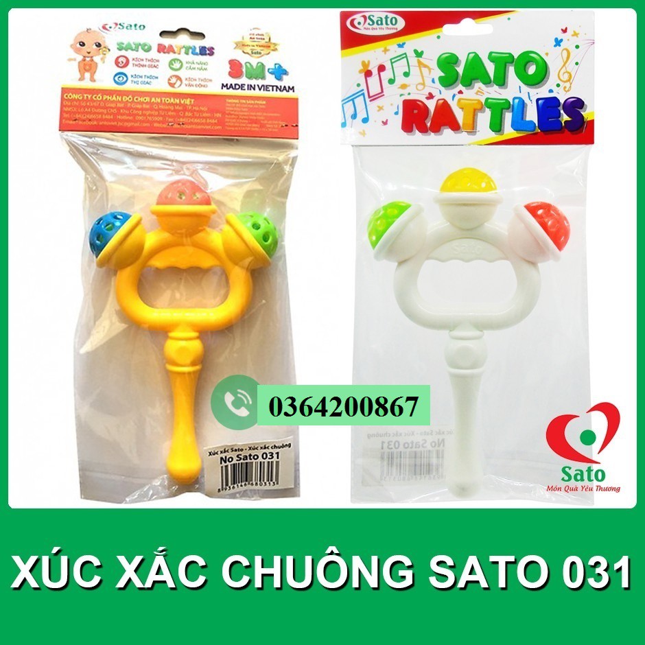 Đồ chơi XÚC XẮC CHUÔNG cầm tay Sato / LỤC LẠC cho bé