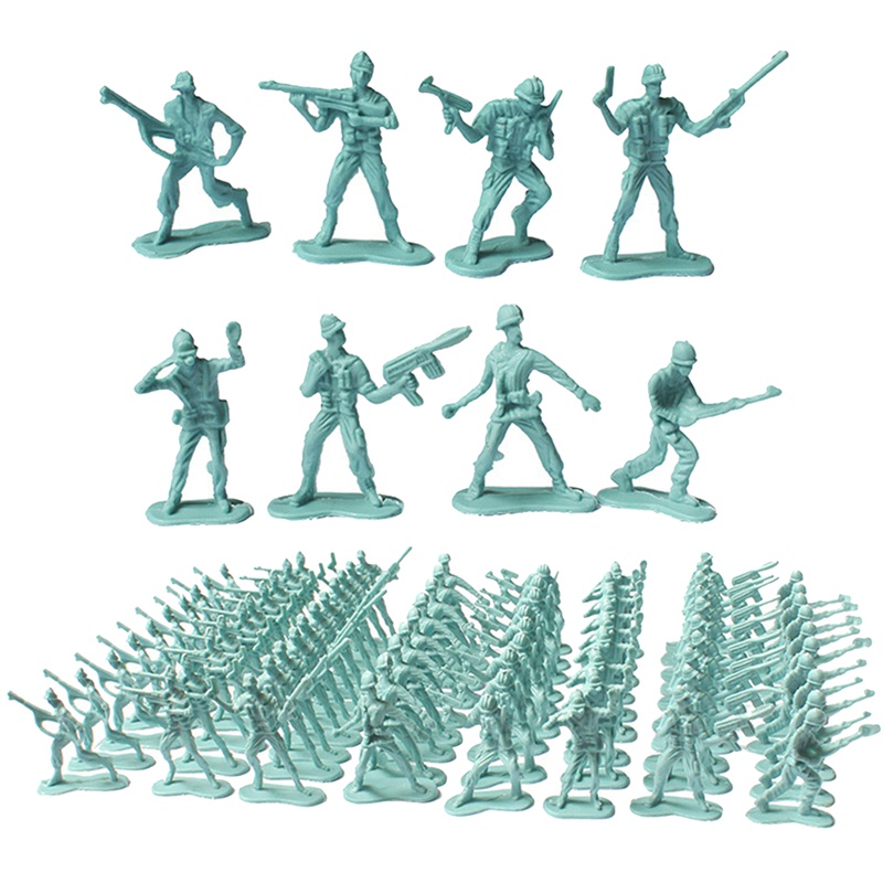 Set 100 Mô Hình Lính Quân Đội Mini 4.5Cm Bằng Nhựa Cho Bé Trai