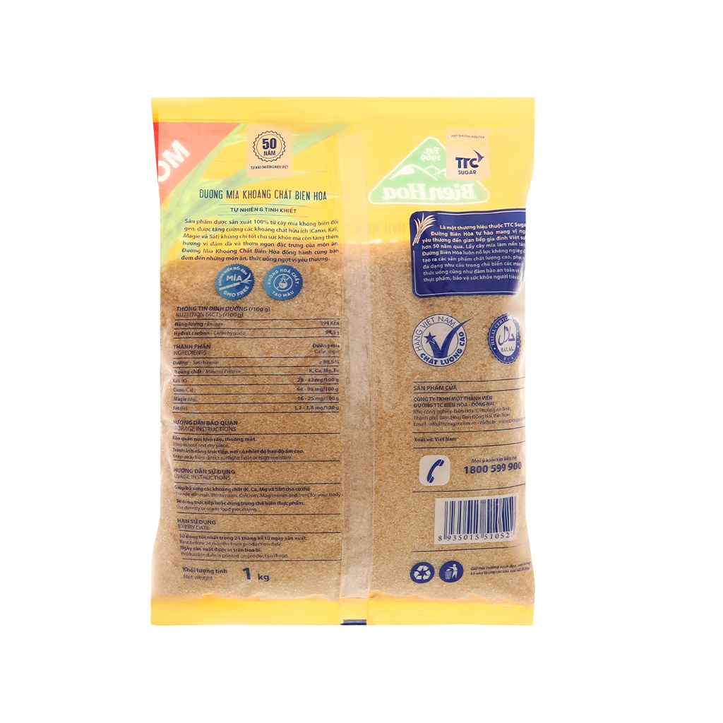 Đường mía khoáng chất Biên Hòa gói 1kg