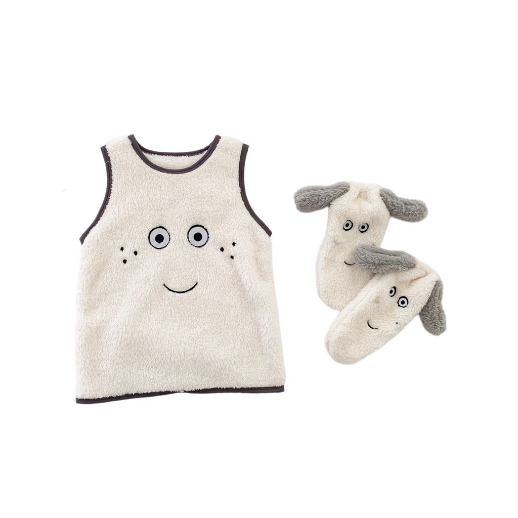 Bộ đồ giữ ấm có tất chân họa tiết hoạt hình cho bé 0-2 tuổi