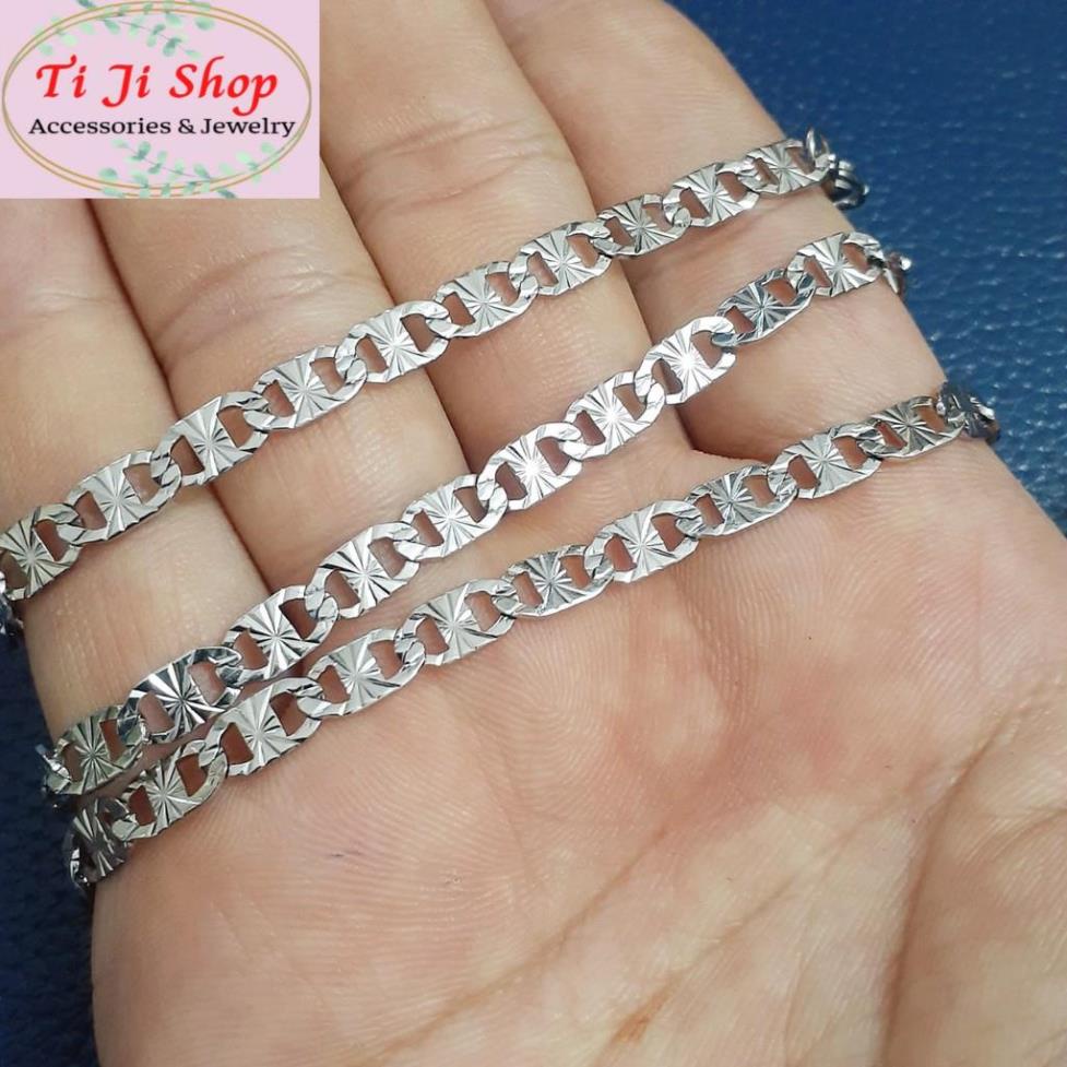 Dây chuyền inox 5mm chạm chiếu lấp lánh đẹp, không đen, chuẩn thời trang - Phù hợp cho cả nam và nữ