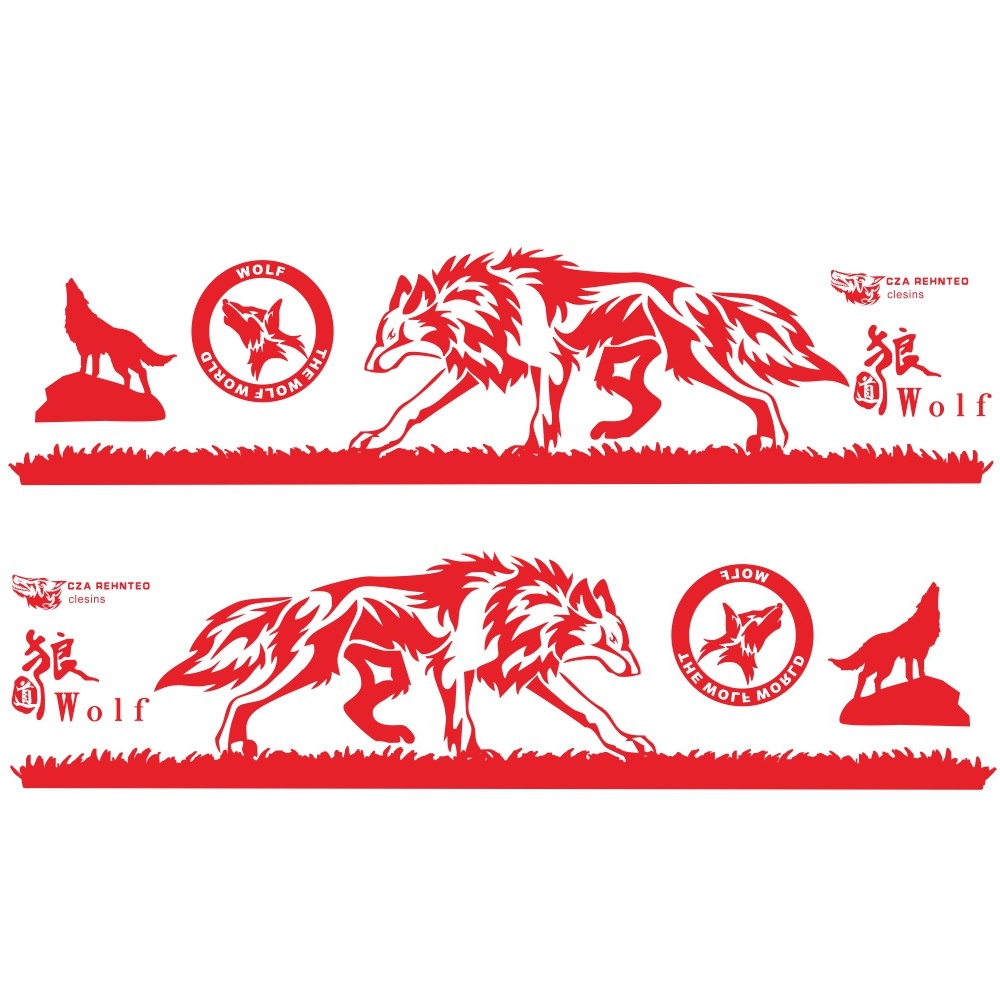 Decal Dán Xe Hình Sói Tem Dán Xe Đầy Cá Tính Trangdiemxe Y55