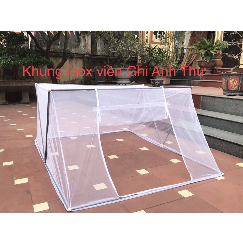Khung INox Màn Xếp Thông Minh - Mùng Xếp Cao Cấp có cửa ra vào