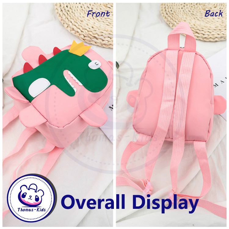 [THOMAS KIDS] Trẻ em 1-4 tuổi Mẫu giáo Beg Trẻ em Túi đi học Thời trang Khủng long nhỏ Dễ thương Cậu bé Cô gái Bé gái Ba lô