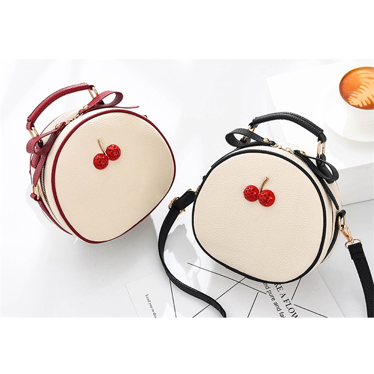 Túi Đeo Vai Chuwanglin Da PU Họa Tiết Dâu Tây Đáng Yêu Cho Nữ