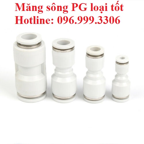 |HÀNG XỊN| Măng sông PG màu trắng loại tốt, đầu nối thu chuyển đôi hai đầu ống khí nén, phun sương giá sỉ