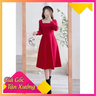 🌸HOT🌸 Đầm Dự Tiệc Trắng Xòe Cổ U Vintage