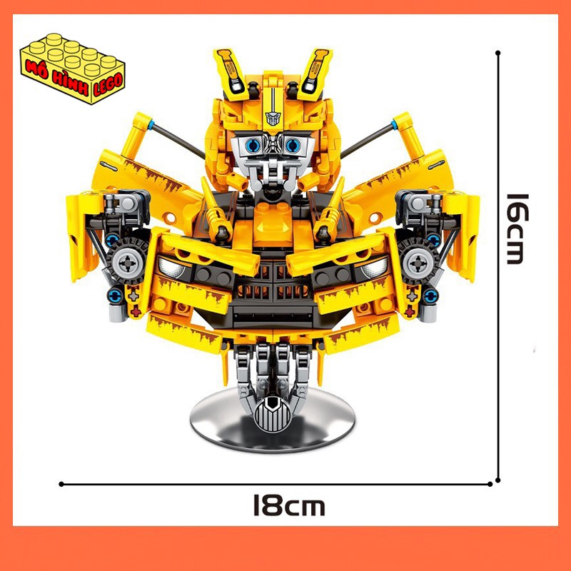 Đồ chơi xếp hình lego giá rẻ SY7500-01 mô hình tượng để bàn Robot biến hình Transformers Optimus Prime và Bumblebee