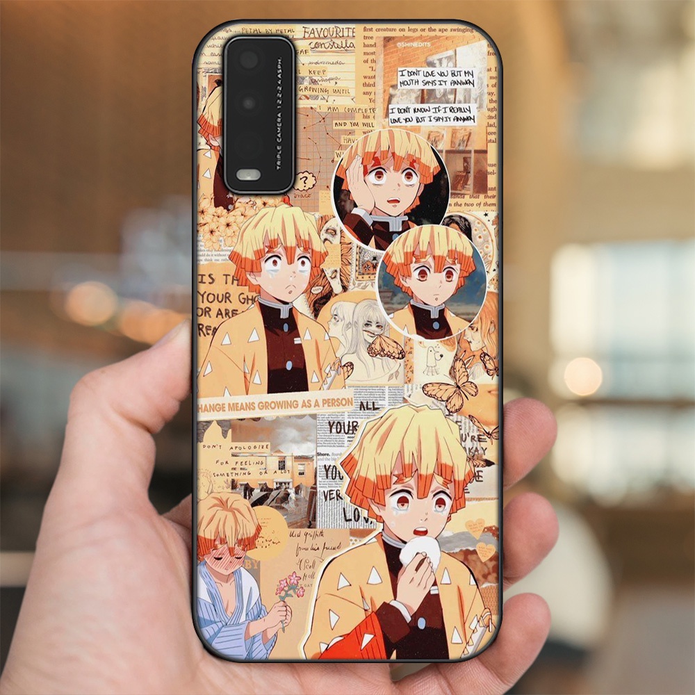 Ốp lưng Vivo Y20, Y20s, Y12s viền đen in hình Zenitsu Kimetsu no Yaiba