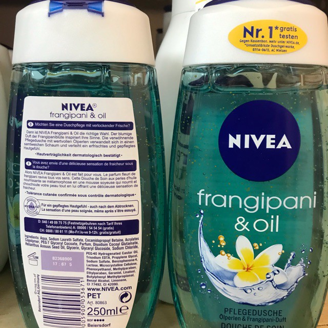 Sữa tắm Nivea 250ml Đức các màu