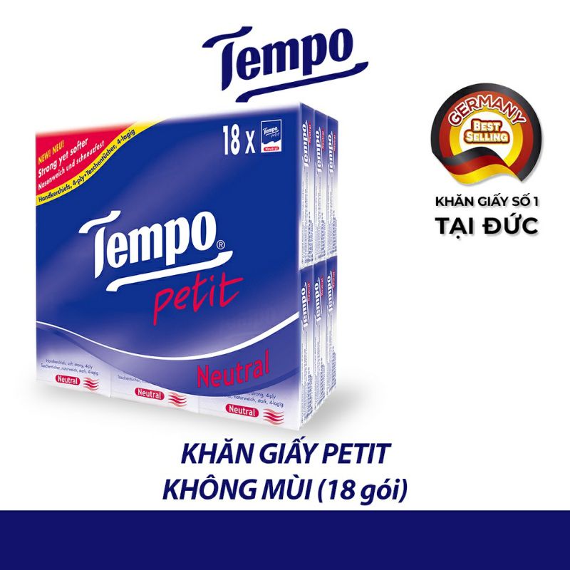 ( Mua 1 tặng 1) Khăn giấy tempo không mùi  lốc 18 gói