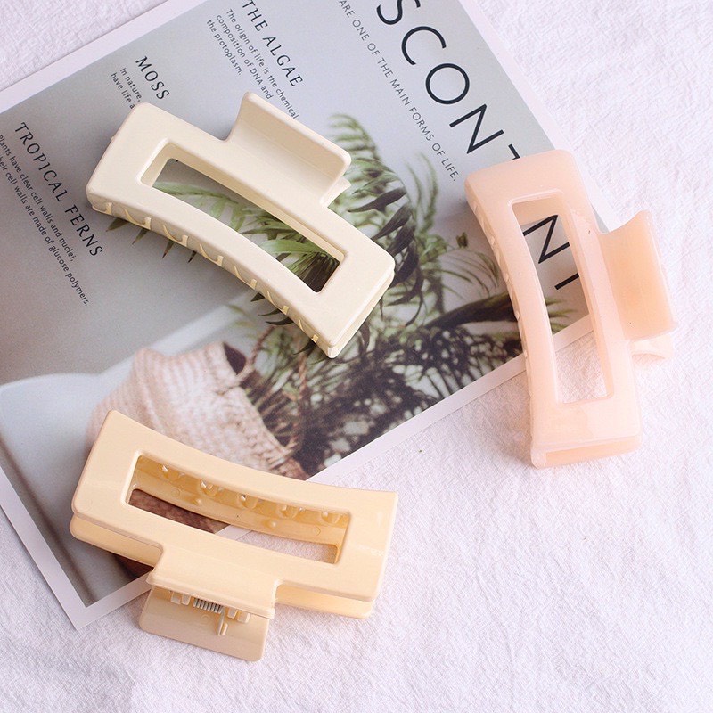 Kẹp tóc càng cua chữ nhật - Bobu Shop - mẫu mã đơn giản dễ kết hợp phối đồ - nhựa cao cấp cứng cáp - phụ kiện tóc