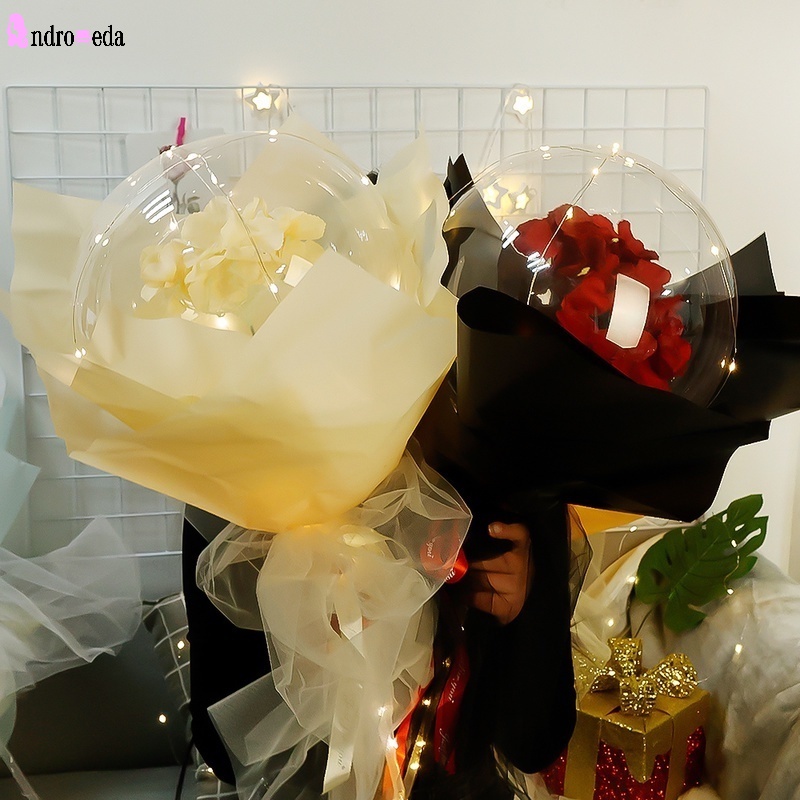 Bong Bóng Có Đèn LED Hình Hoa Tú Cầu Trong Suốt Trang Trí Tiệc