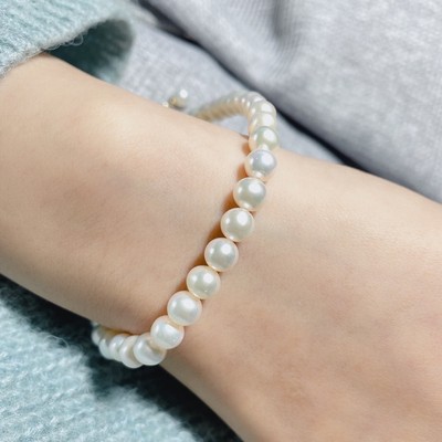 Vòng Tay Ngọc Trai 6ly Tròn Sang Trọng, Thanh Lịch - Ngọc Trai Trường Thịnh