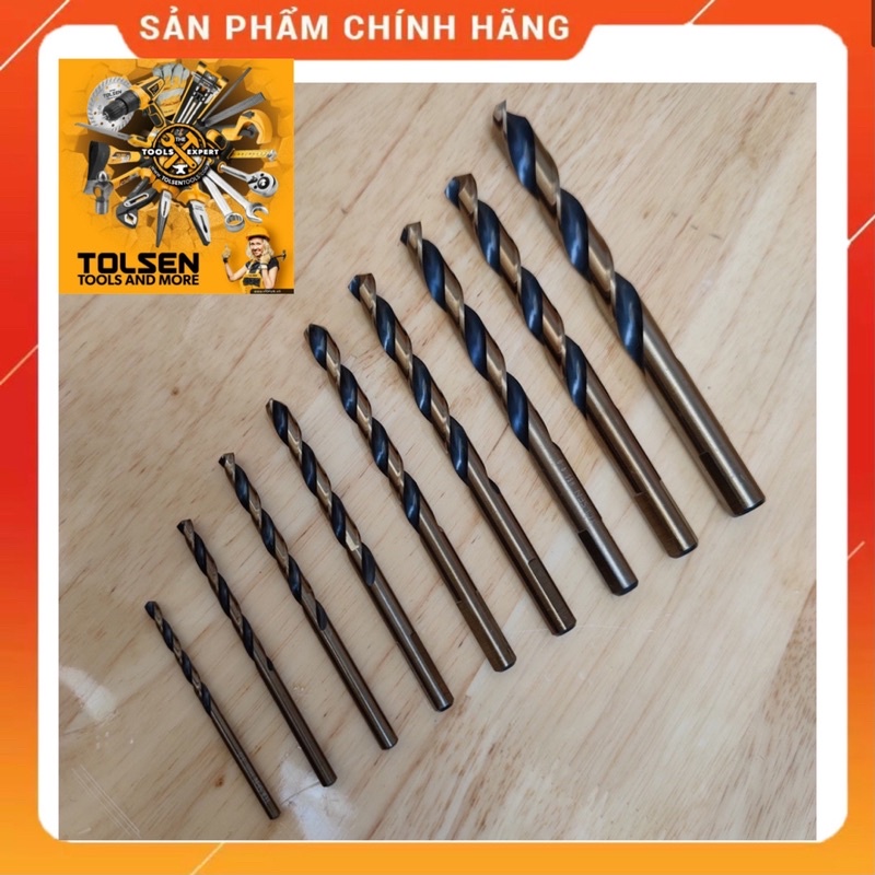 Mũi khoan sắt, inox vàng đen TOLSEN 3-7ly