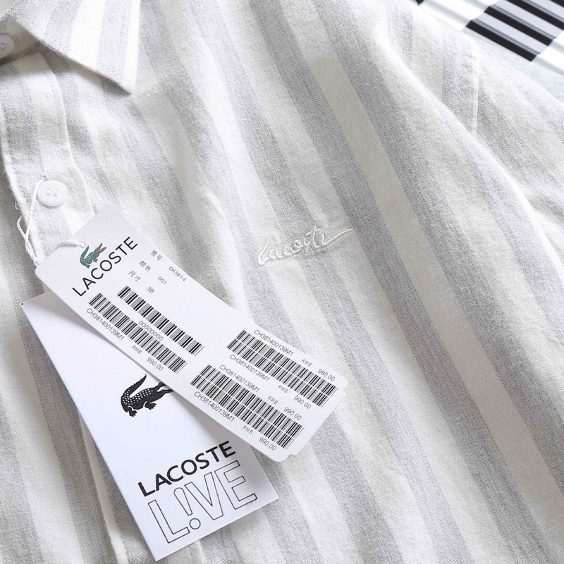 ÁO SƠ MI TAY NGẮN THÊU CHỮ LACOSTE