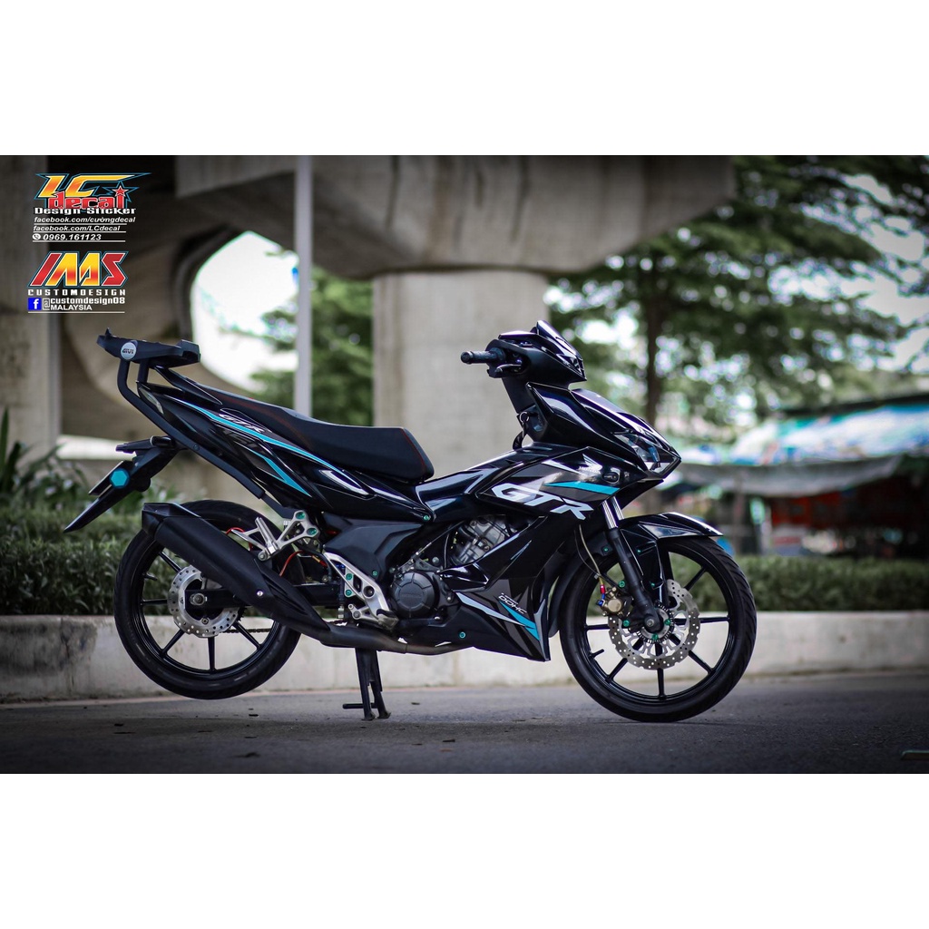 TEM RỜI mãu GTR xanh ngọc xám dán Winner X đen - tem 3 lớp cao cấp