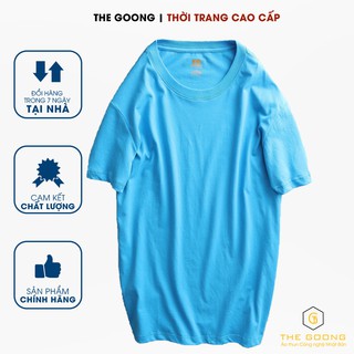 Áo Phông Trơn Nam TheGoong Cổ Tròn, Áo Thun Basic Cotton Cao Cấp Hàng Hiệu Thoáng Mát Kháng Khuẩn Tay Ngắn Màu Da Trờii