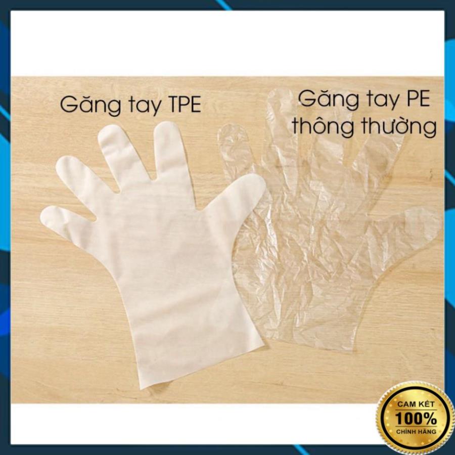 Hộp 100 Găng Tay Cao Su Tpe Victoria Bay, Bao Tay Siêu Dai Dùng 1 Lần Làm Bếp Nấu Ăn Vệ Sinh