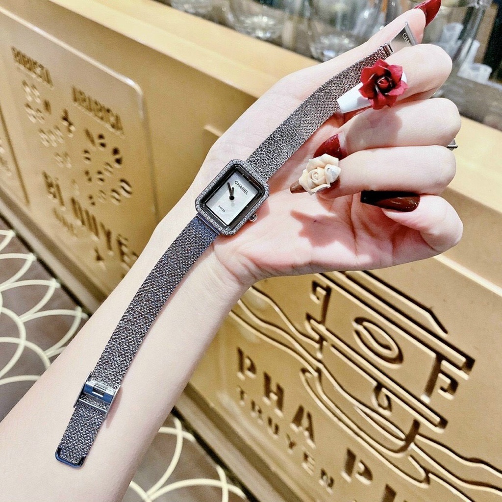 Đồng hồ nữ Chanel premiere 26mm máy Swissquartz, viền đính đá cao cấp, dây da cao cấp