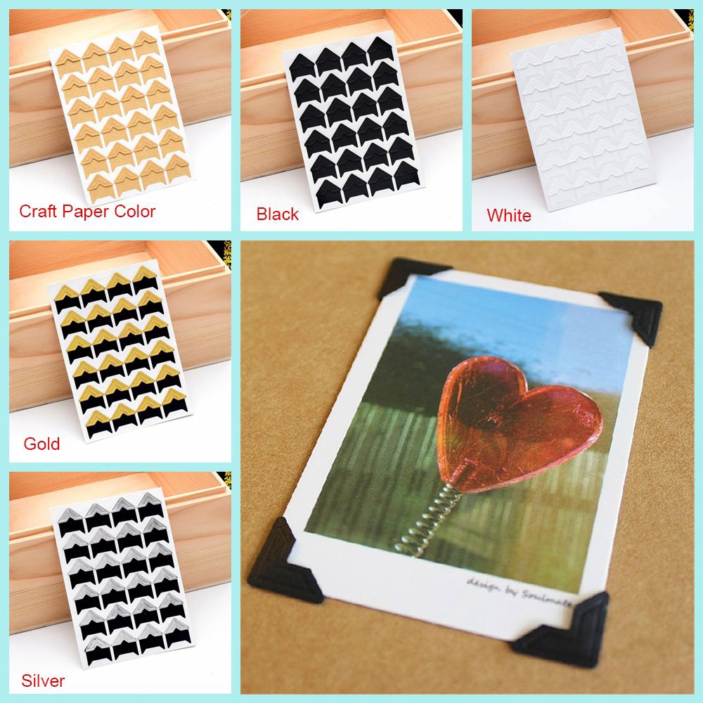 NEONY 72 Pcs New DIY Handmade Card Vintage Photo Corner Protectors