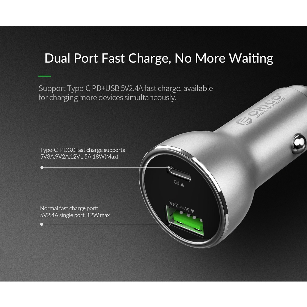 Bộ sạc ORICO UPD-2U USB C 3.0 sạc nhanh 4.0 thích hợp cho iPhone 13 X XR Samsung Huawei Oppo Vivo