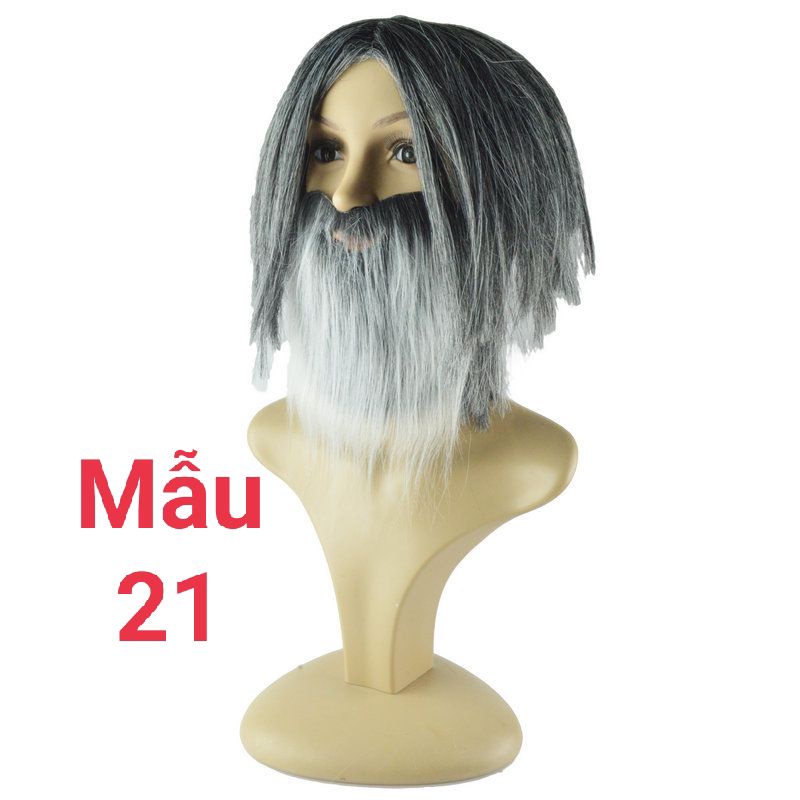 Bộ râu tóc hoá ông già, râu tóc hoá trang người cao tuổi  - Mẫu 21