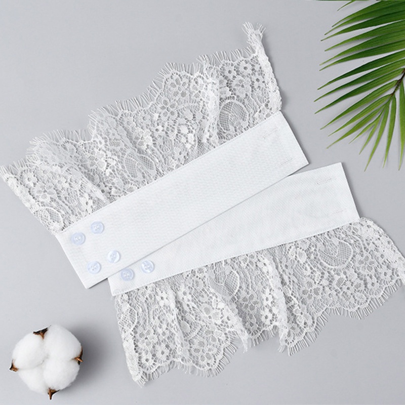 Han Áo Sweater Giả Lông Mi Tay Áo Rời Rời Rời Được Trang Trí Ren Hoa Kiểu Hàn Quốc Ngọt Ngào Cho Nữ