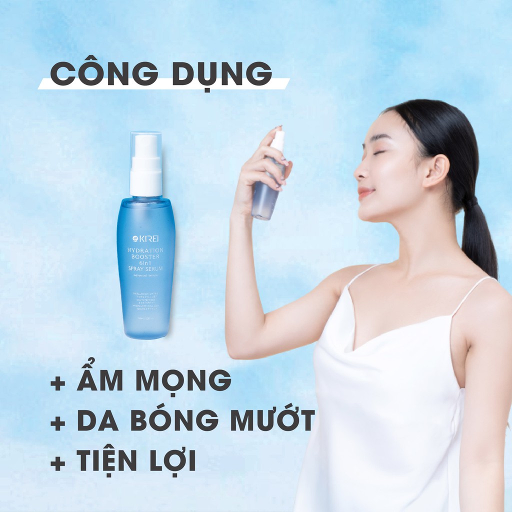 Tinh chất cấp ẩm đa tầng giúp kiềm dầu và căng mượt da Kirei JP  6 trong 1 - (HA) Hydration booster serum 100 ml